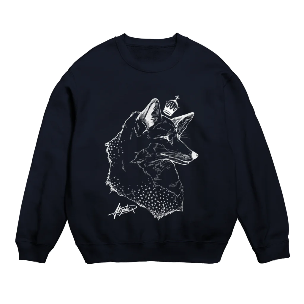 あっQ屋のアカギツネ（ホワイト） Crew Neck Sweatshirt