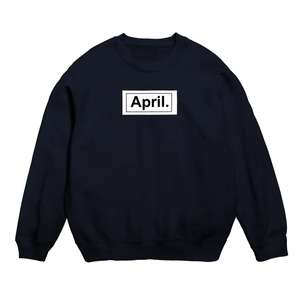 April.のApril.BOX LOGO（ホワイト×ブラック） スウェット