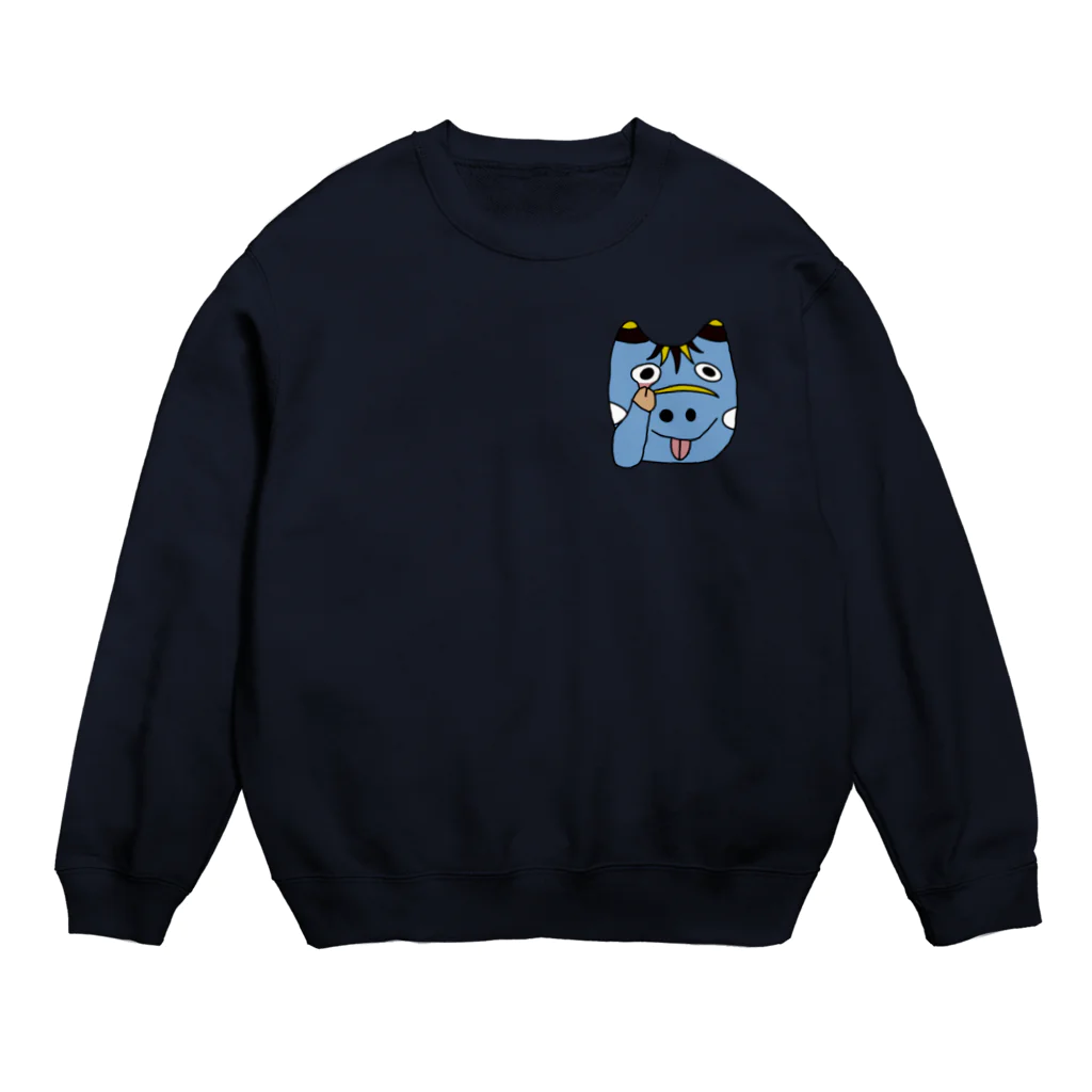 ロジローのあっかんべーこ(青) Crew Neck Sweatshirt