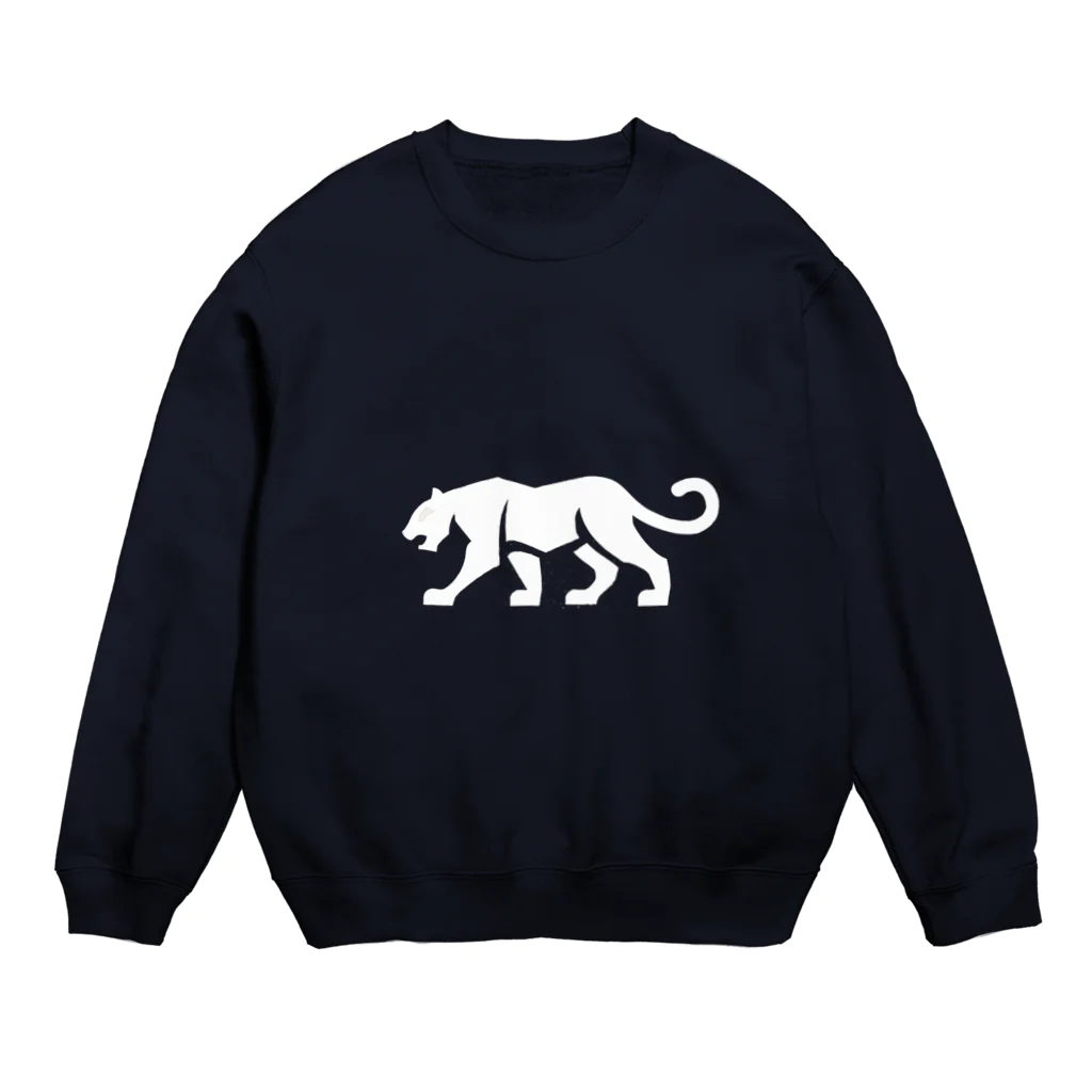 chan-takehaniの影のパンサー（白） Crew Neck Sweatshirt