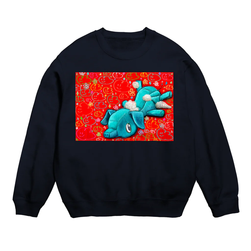 湿度100％のぬいぐるみ① Crew Neck Sweatshirt