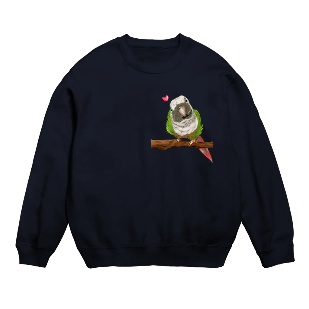 Lily bird（リリーバード）のホオミドリアカオウロコインコ フルカラー① Crew Neck Sweatshirt