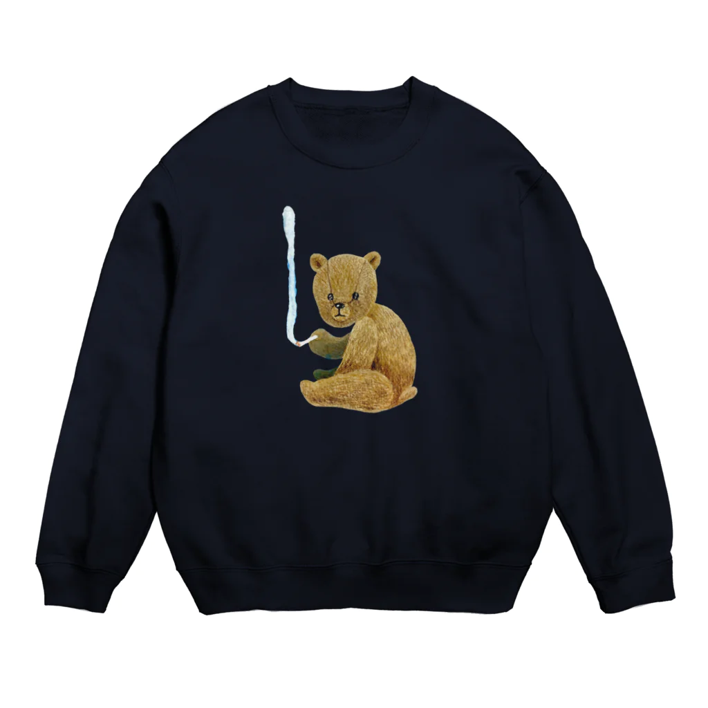 mitsüのsmoking bear Crew Neck Sweatshirt