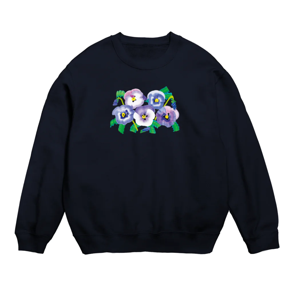 落合晴香のパンジー畑 Crew Neck Sweatshirt