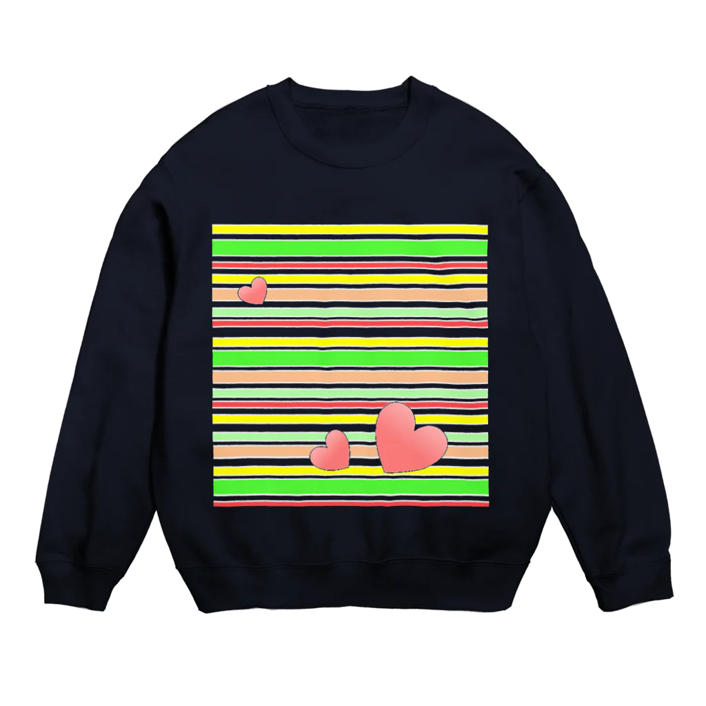 sanasanaのボーダー＋♡ Crew Neck Sweatshirt