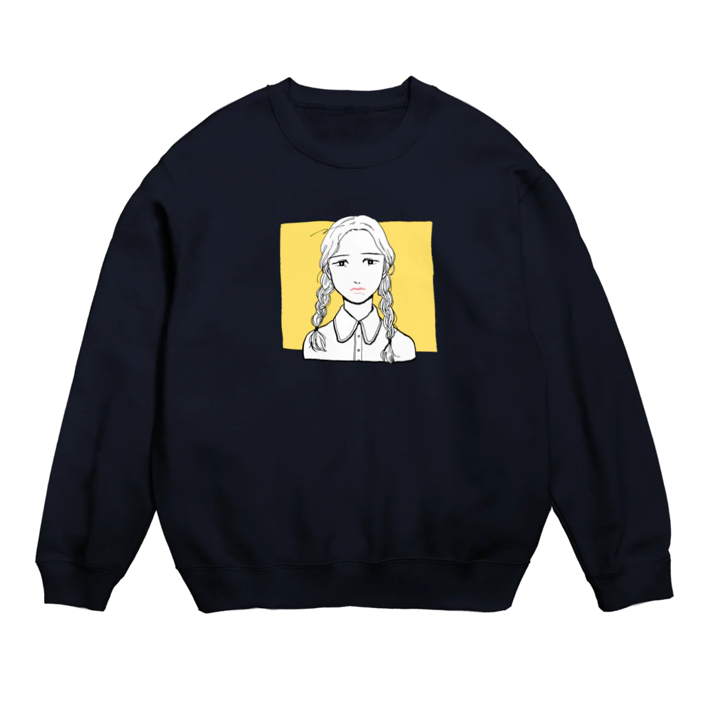 mocimiの三つ編みアンニュイガール Crew Neck Sweatshirt