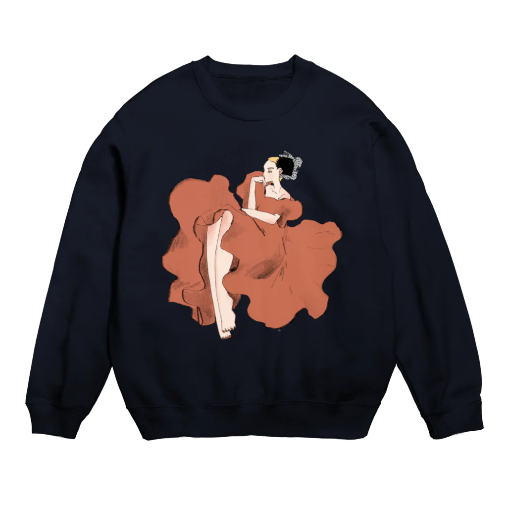 ヤングコーン市場の赤いドレスの君 Crew Neck Sweatshirt