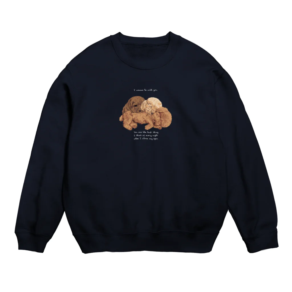 chourire toujoursの🐩puppy toypoodle文字White ver. Crew Neck Sweatshirt