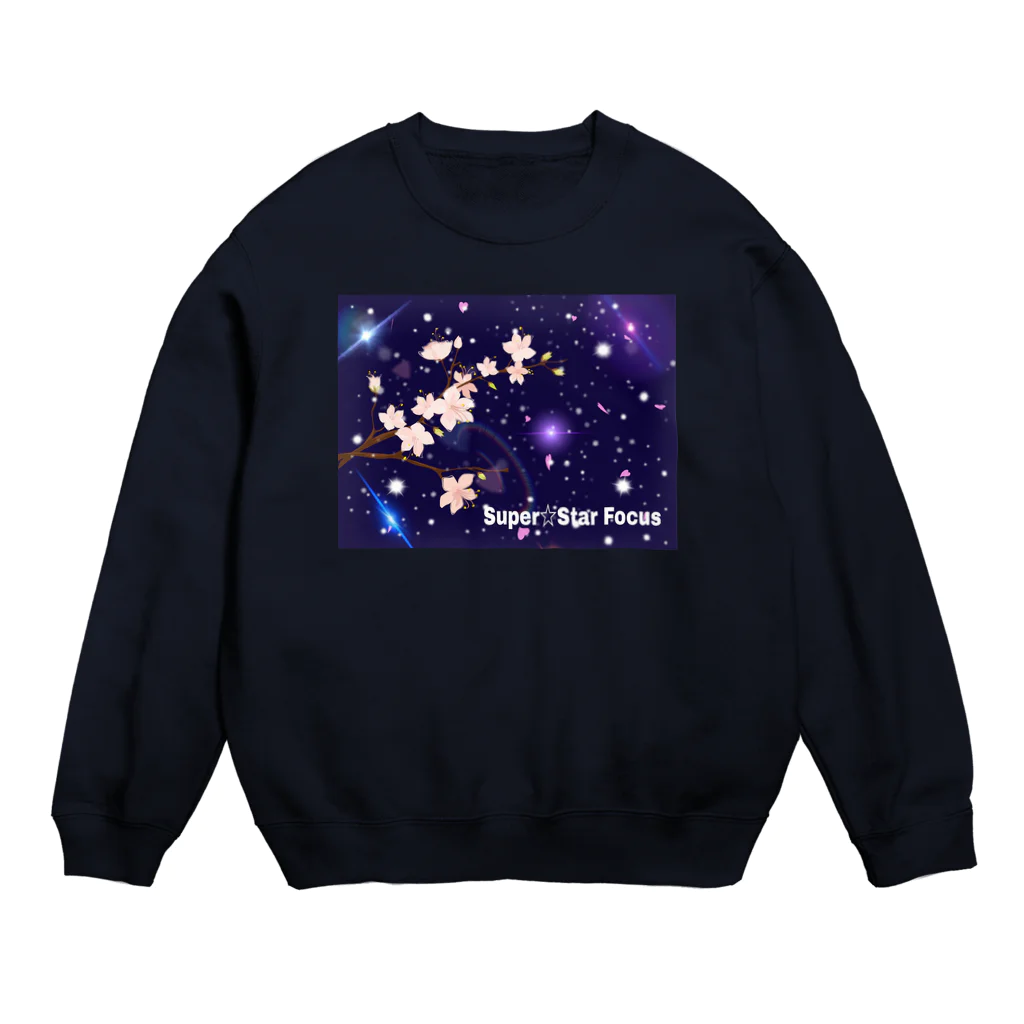 日本の妖怪&スピリチュアルのSuper☆Star Focus(桜) Crew Neck Sweatshirt