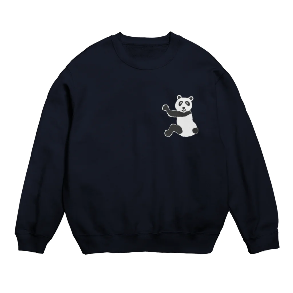 キッチン くろねこのパンダマーク Crew Neck Sweatshirt