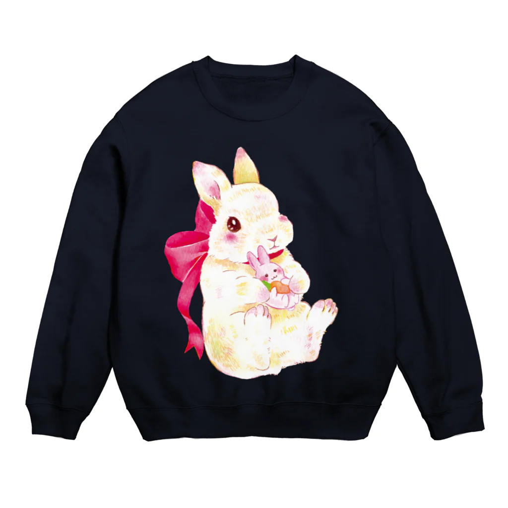 しず華＊(カラー･リボンボン)のぬいぐるみぎゅっ Crew Neck Sweatshirt