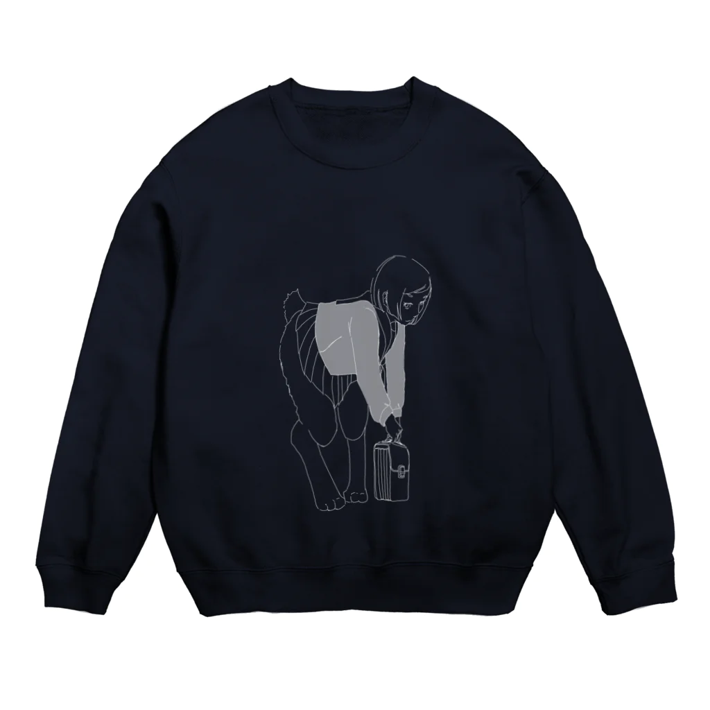 sunagimo0の通学兎子 Crew Neck Sweatshirt