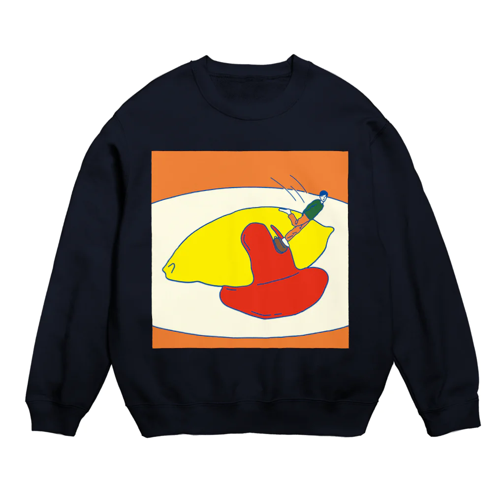 lopopoのrice omelet Crew Neck Sweatshirt