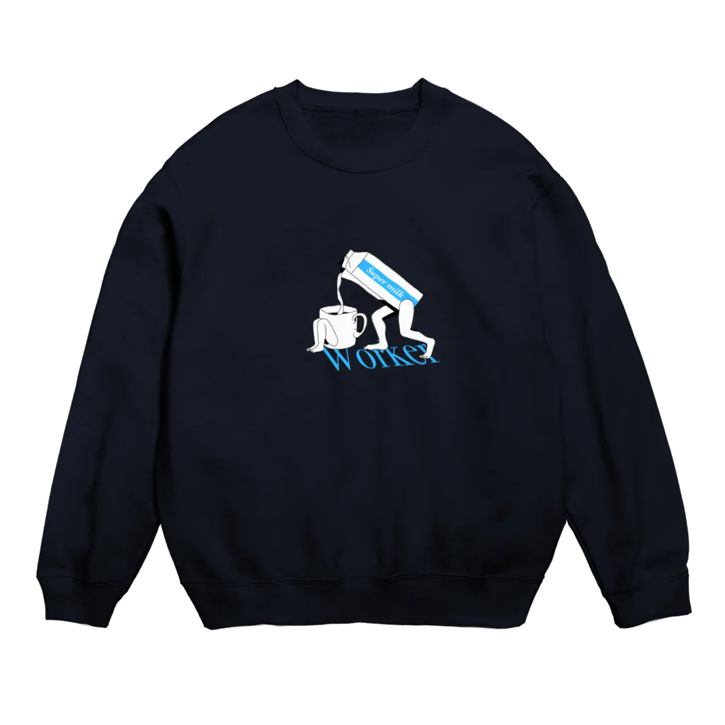 ペロペロ大明神の牛乳仕事人 Crew Neck Sweatshirt