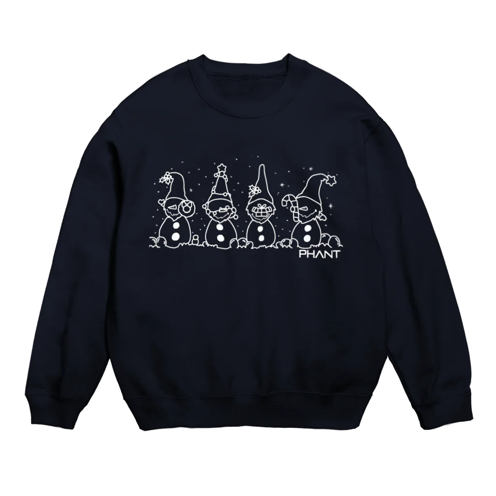 PHANT-ﾌｧﾝﾄ-の雪だるま/白 Crew Neck Sweatshirt