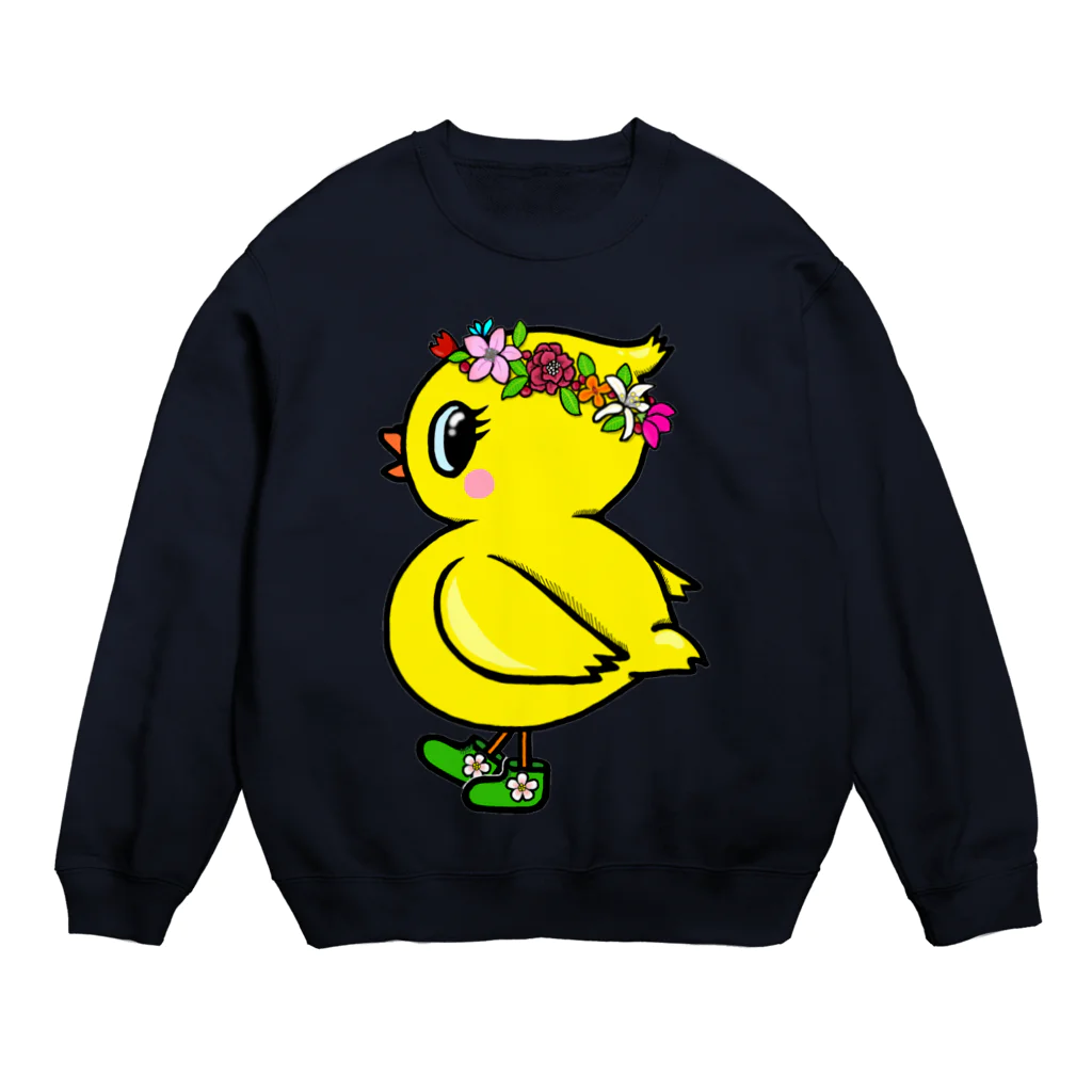 LalaHangeulの花冠ひよ子 Crew Neck Sweatshirt