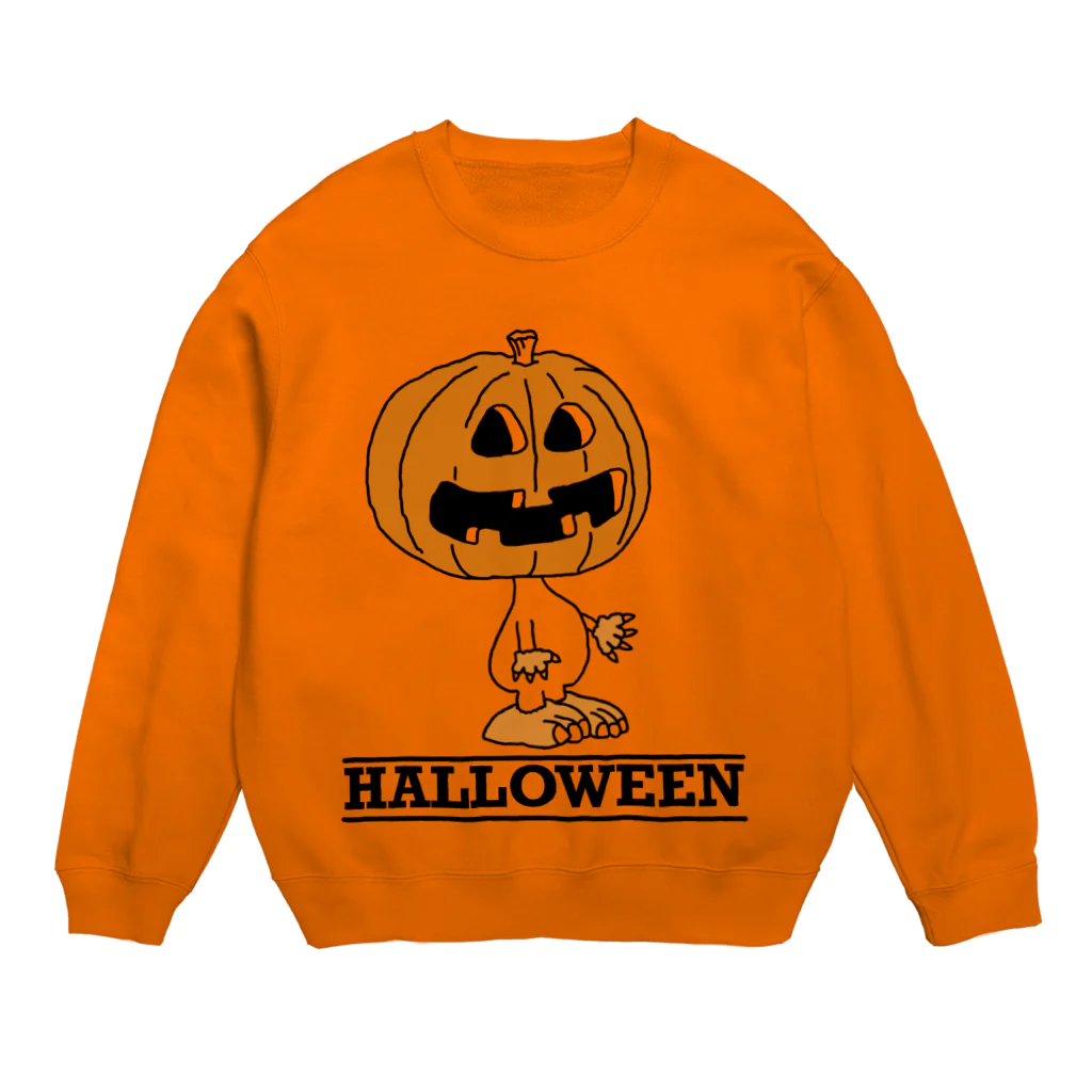 ねこ山うさぎのハロウィンのパンプキン🎃 Crew Neck Sweatshirt