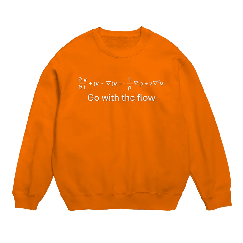 Silvervine PsychedeliqueのNavier-Stokes方程式：フローに身を任せて（白字） Crew Neck Sweatshirt
