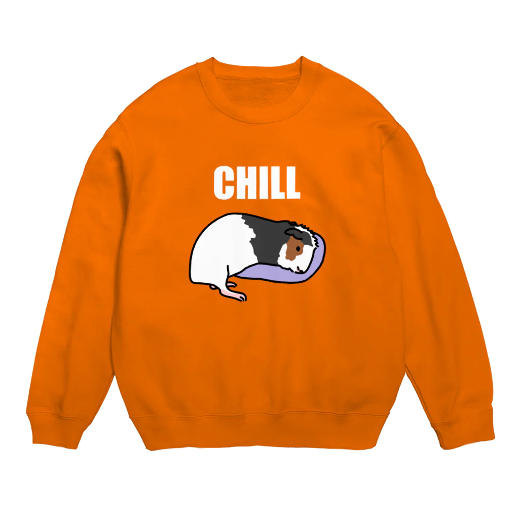 アトリエポケットキャンバスのチルするモルモット Crew Neck Sweatshirt