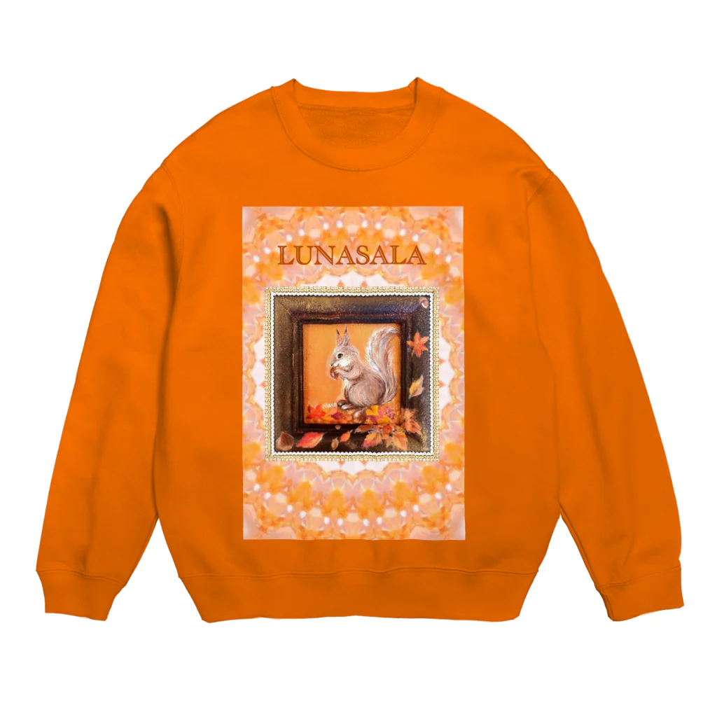 LUNASALA(ルナサラ)のリスとドングリ Crew Neck Sweatshirt