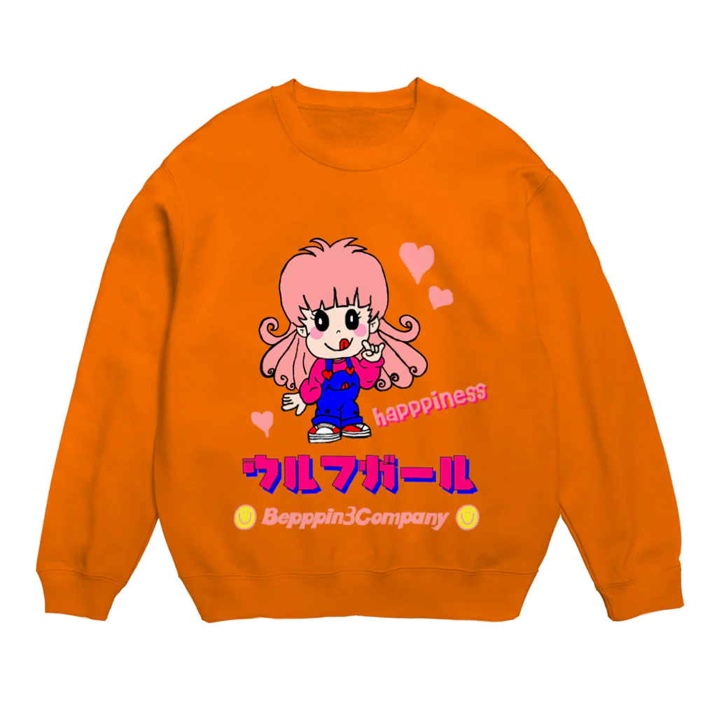 Bepppin3Companyのウルフガール Crew Neck Sweatshirt