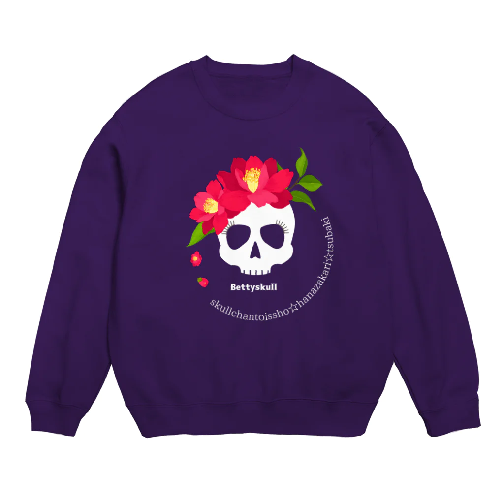 yuki-tsubakiのBetty skull 花盛り Crew Neck Sweatshirt