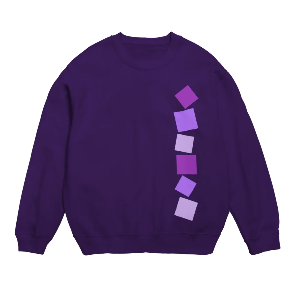 つきしょっぷの紫色の四角形 Crew Neck Sweatshirt