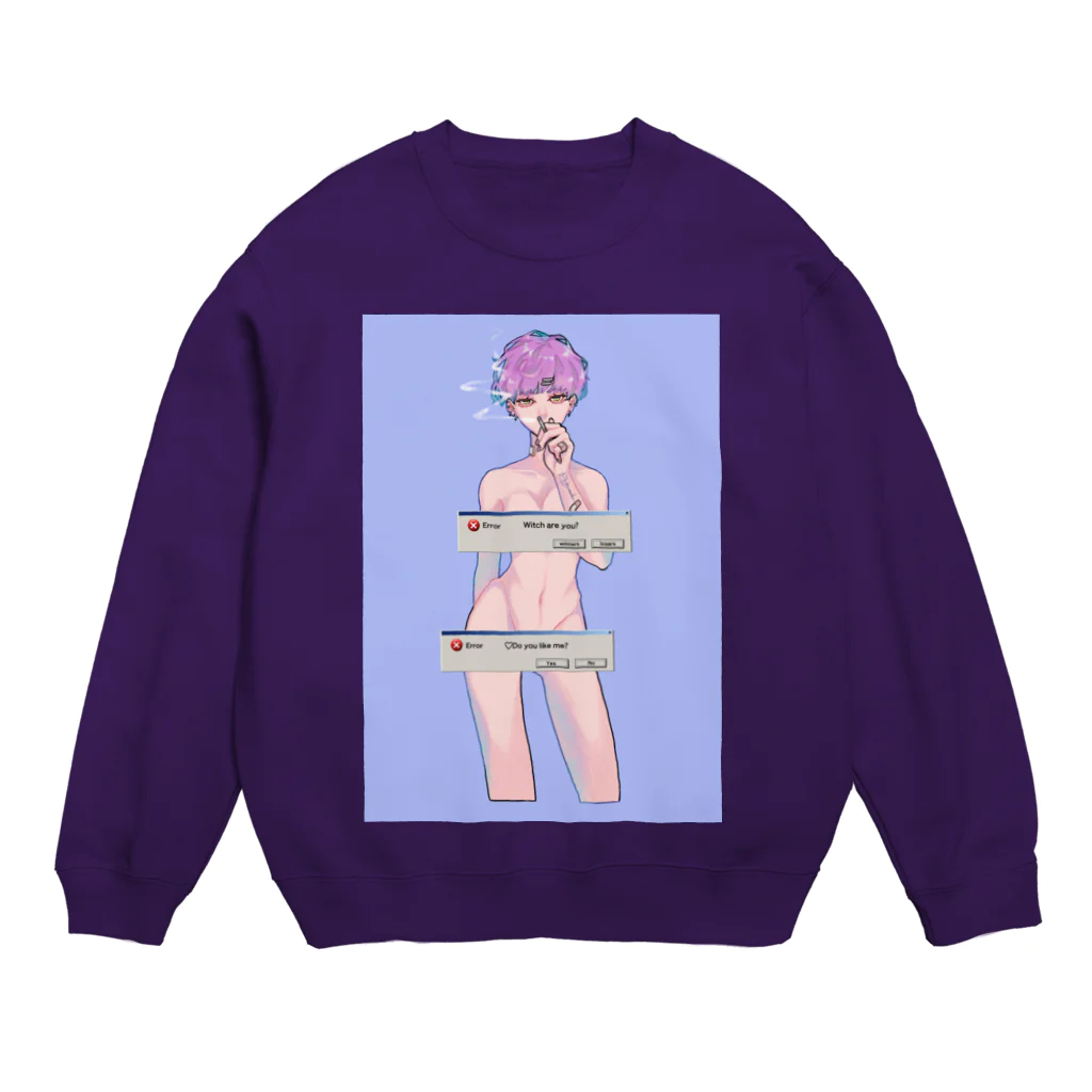 もちゅ／mochu🐰🍼のcigarette girl sweat 2 Crew Neck Sweatshirt