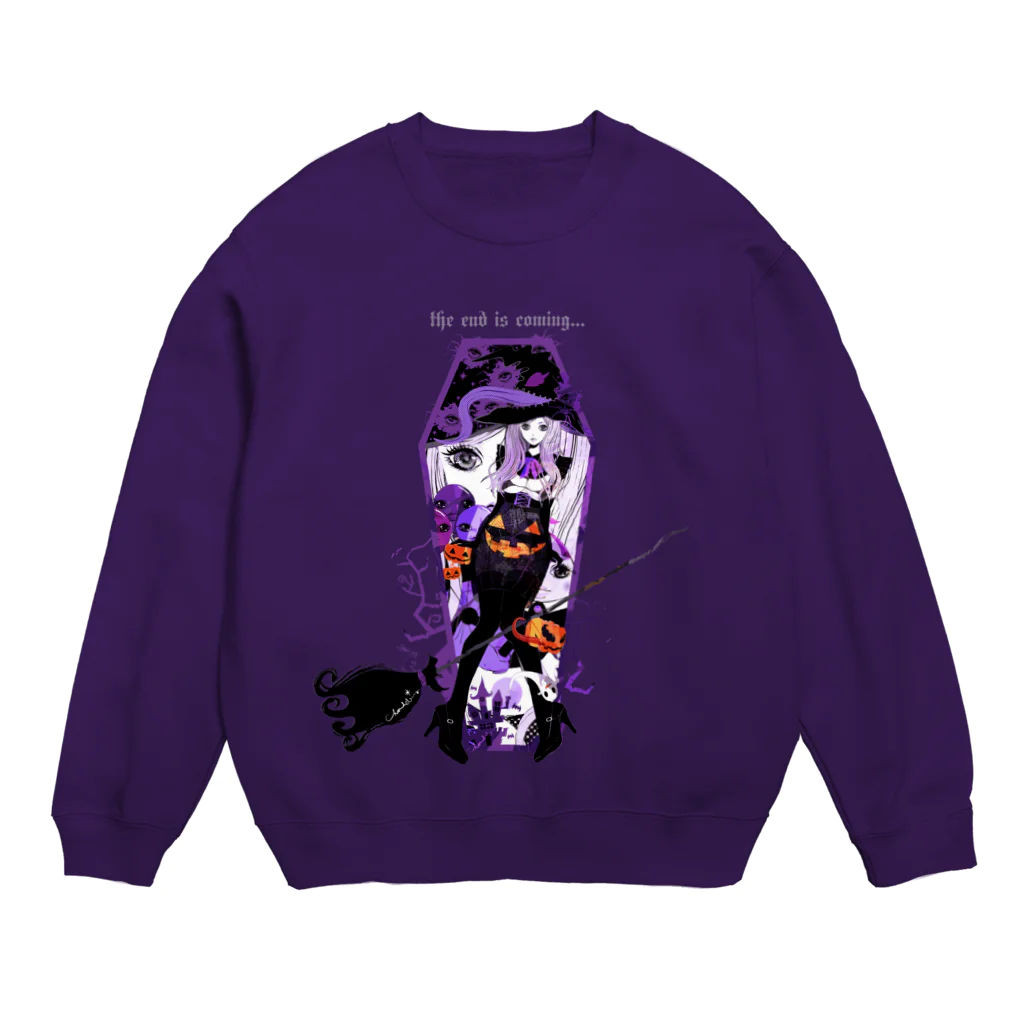 loveclonesのALICE THE END アリスドール 柩型 紫 Crew Neck Sweatshirt