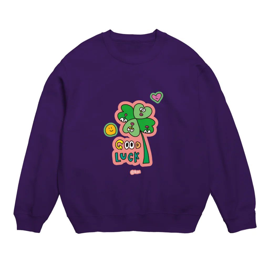 Bingbungのgood luck Crew Neck Sweatshirt