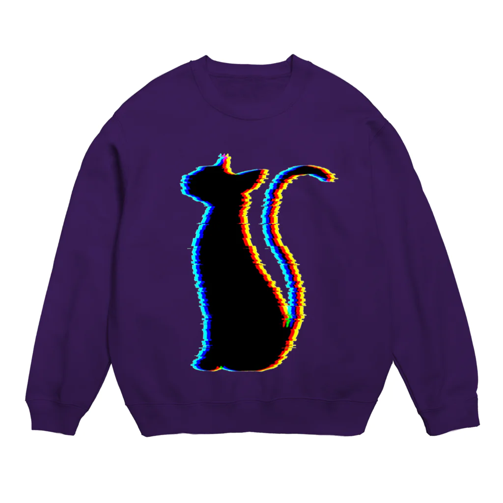 MizuriのGlitch Cat (猫グッズパーカーetc) Crew Neck Sweatshirt