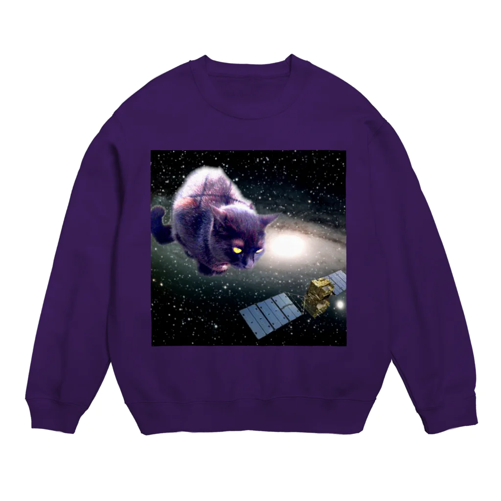 UMAノ屋のスーパー宇宙ネコ Crew Neck Sweatshirt