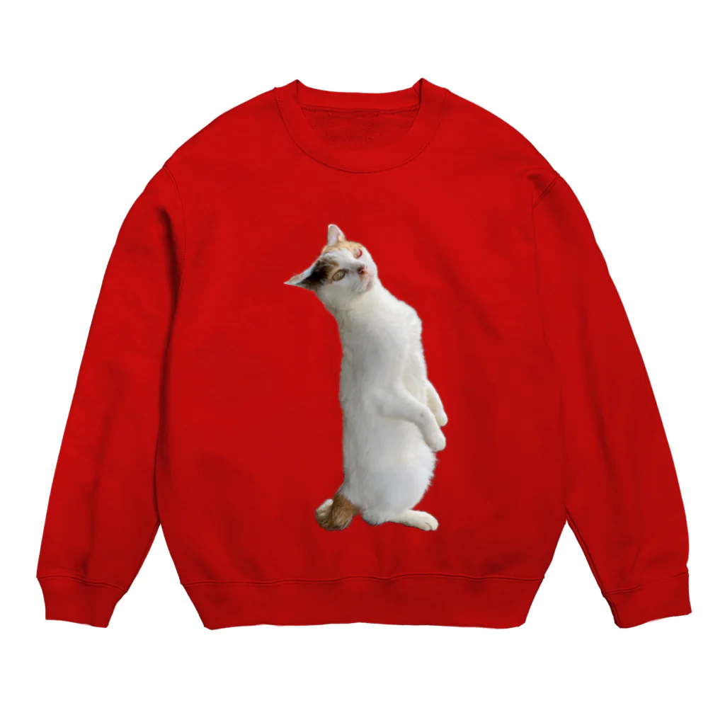 きなこのStanding Cat (Kinako) 猫 Crew Neck Sweatshirt