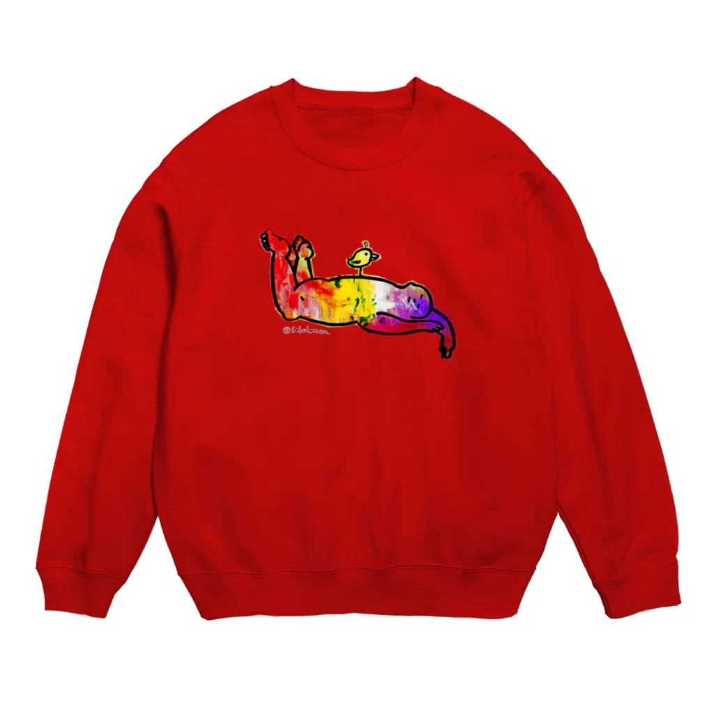  むきむき   地球生活のねんねちゅんちゅん Crew Neck Sweatshirt