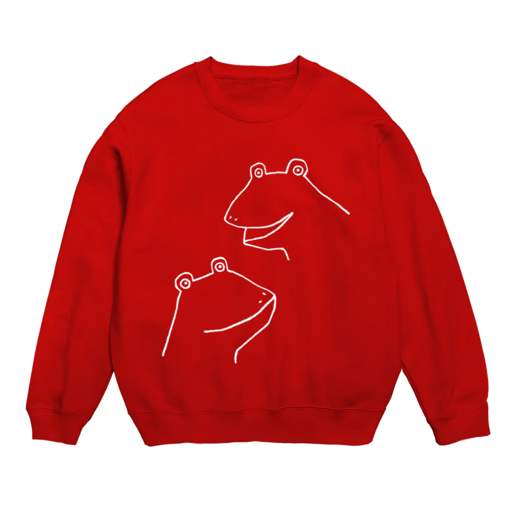 momomoのカエル３（ホワイトバージョン） Crew Neck Sweatshirt