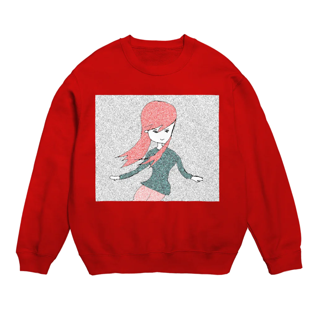 水草のナウ・ガール４３ Crew Neck Sweatshirt