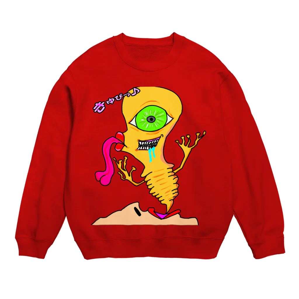 ゆるふわ　(っ´ω`c)　商店　⇒のきゅぴっクリーチャー！ Crew Neck Sweatshirt