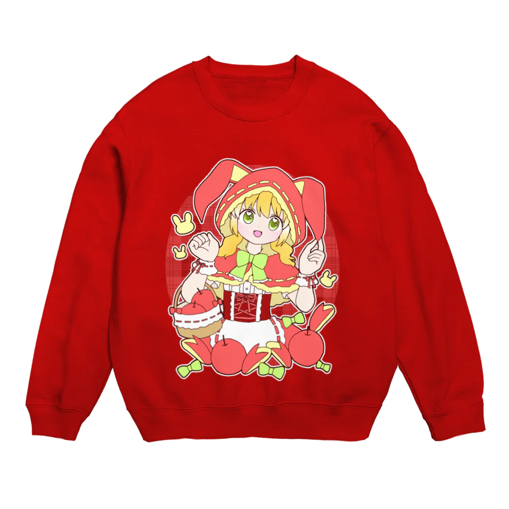 かわいいもののおみせ　いそぎんちゃくのうさぎリンゴ赤ずきんちゃん Crew Neck Sweatshirt