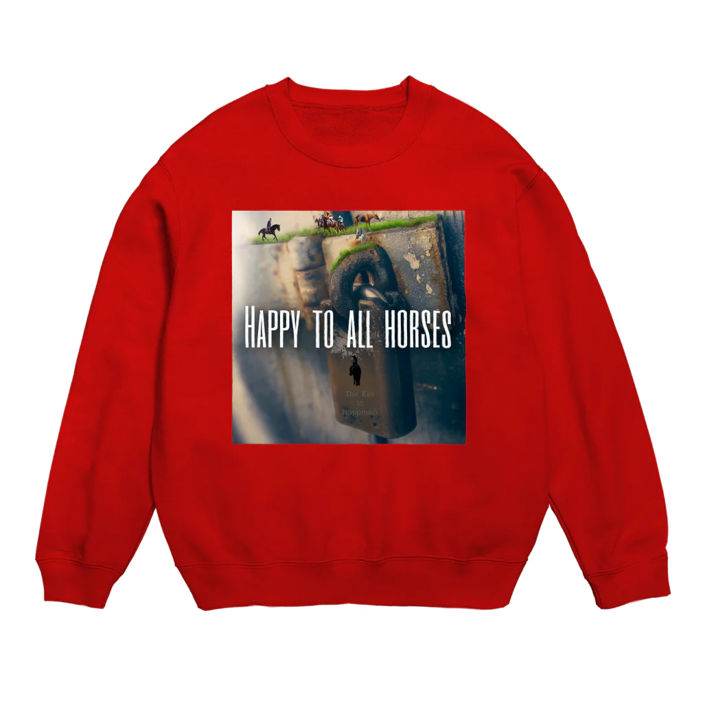 OWAYON ∞ （オワヨン　インフィニティ）の【引退馬支援企画】HAPPY TO ALL HORSES Crew Neck Sweatshirt