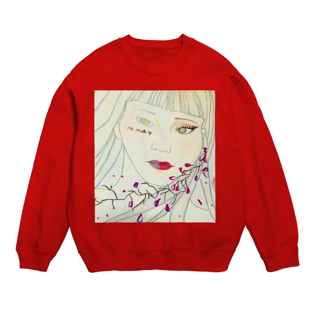 embraceuのno makeup/makeup girl Crew Neck Sweatshirt