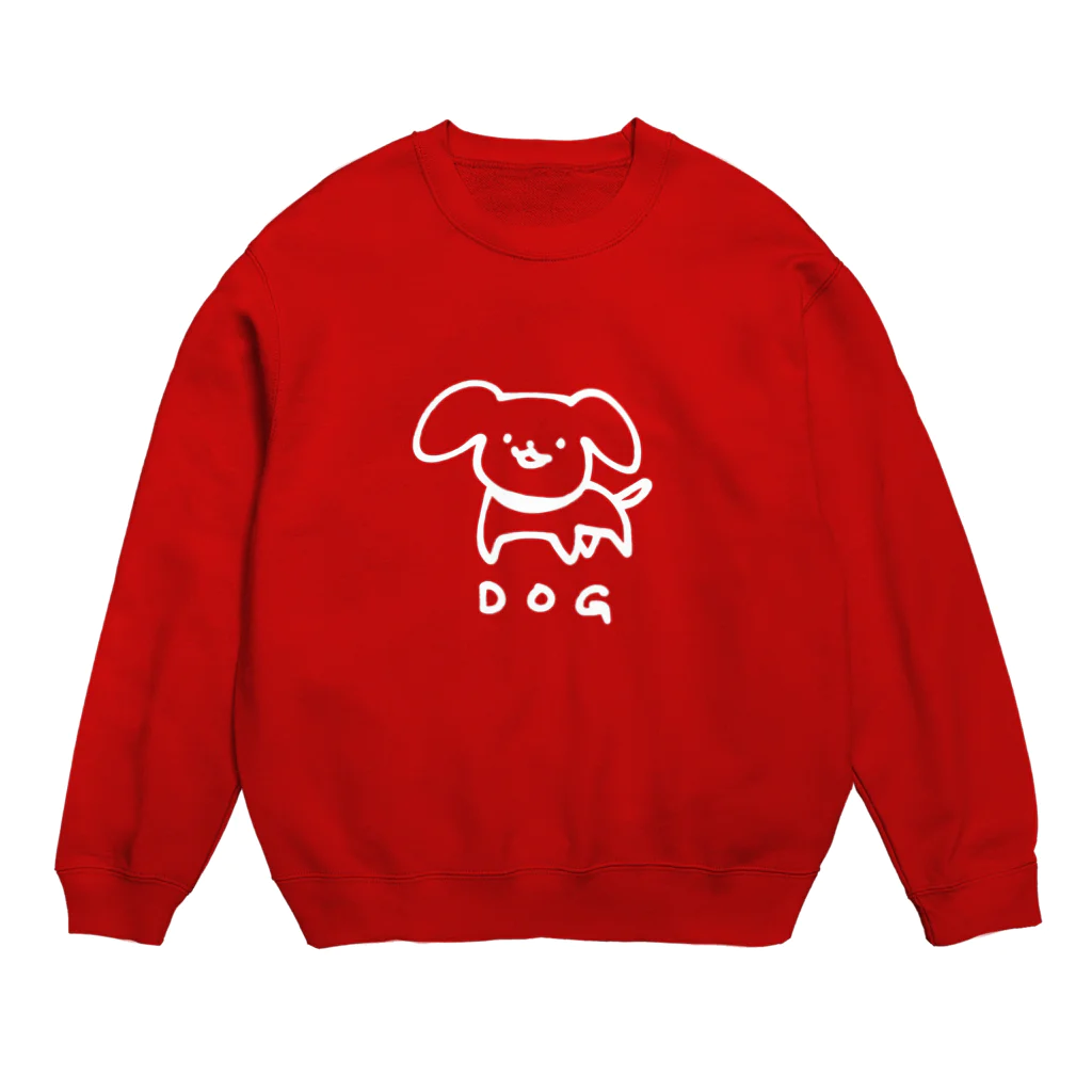 うすイーヌファクトリーのいぬホワイト Crew Neck Sweatshirt