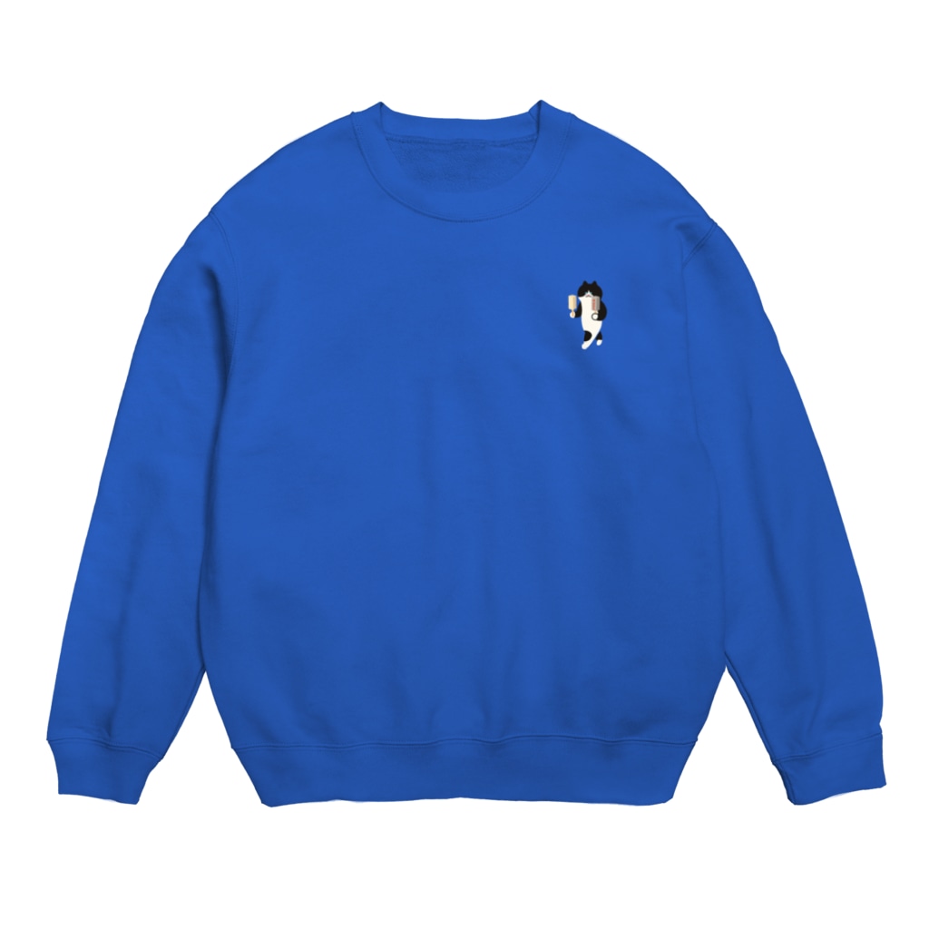 SUIMINグッズのお店の【小】ミルクアイスをまじめに運ぶねこ Crew Neck Sweatshirt