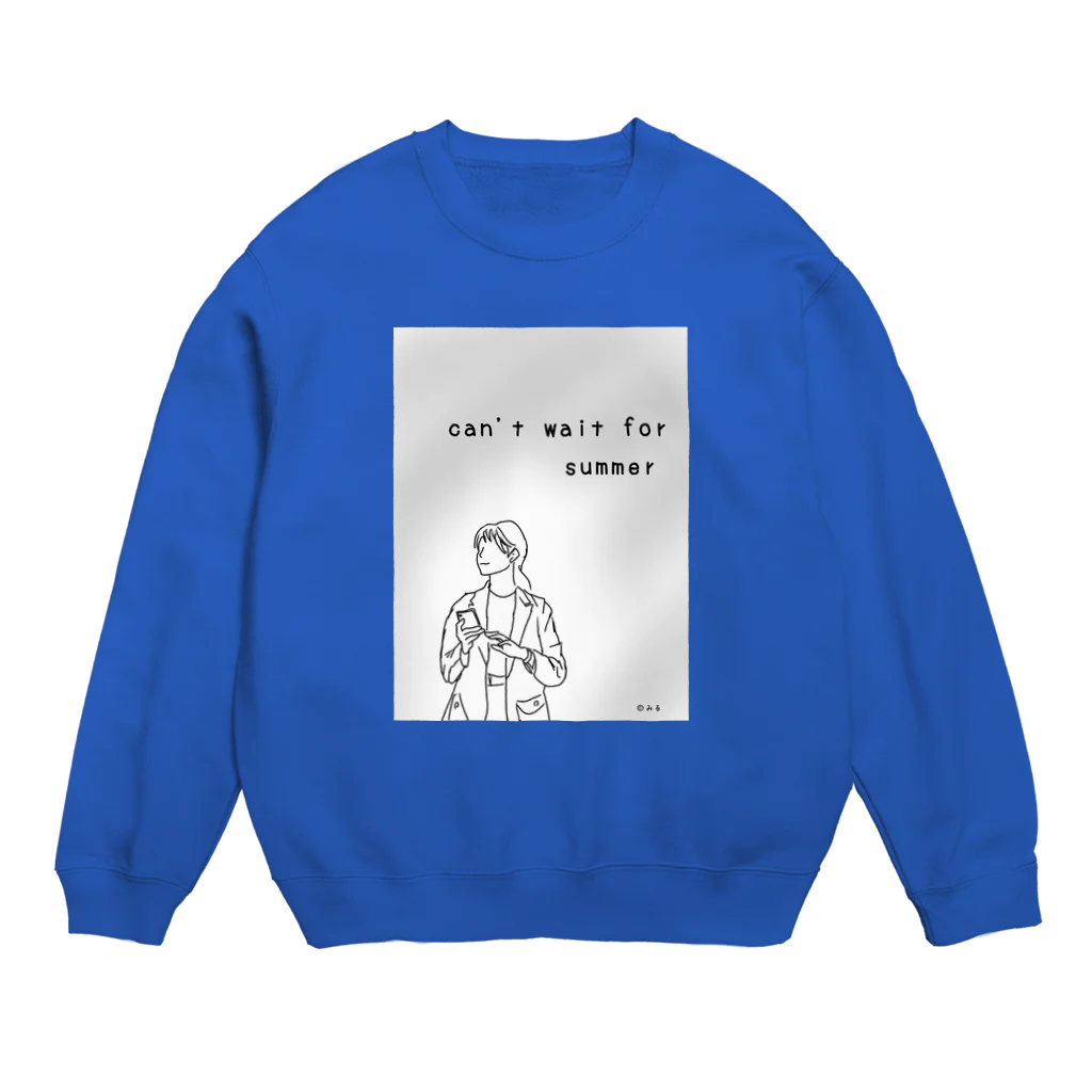 ©️みるのcan't wait for summer Crew Neck Sweatshirt