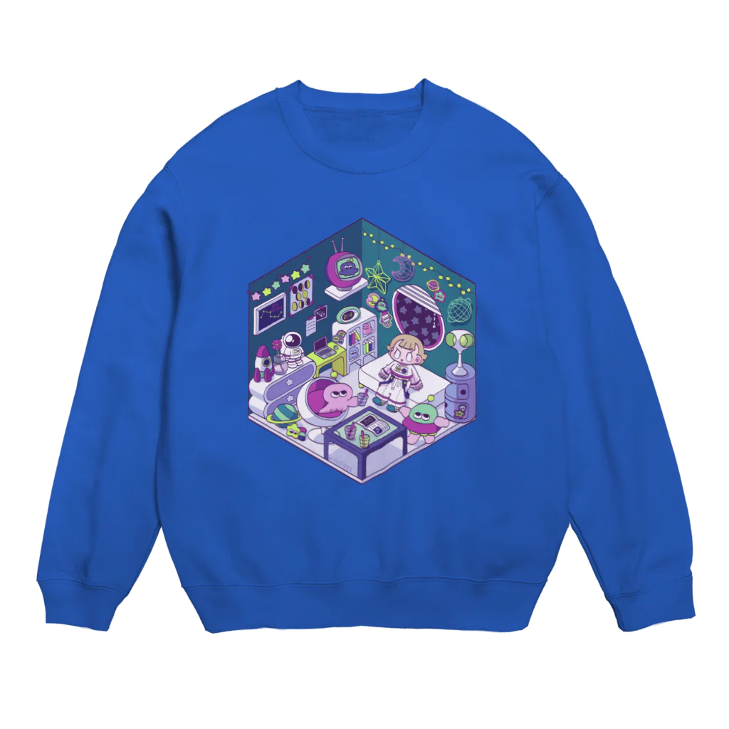 だるまかじーのみせの宇宙ルーム Crew Neck Sweatshirt