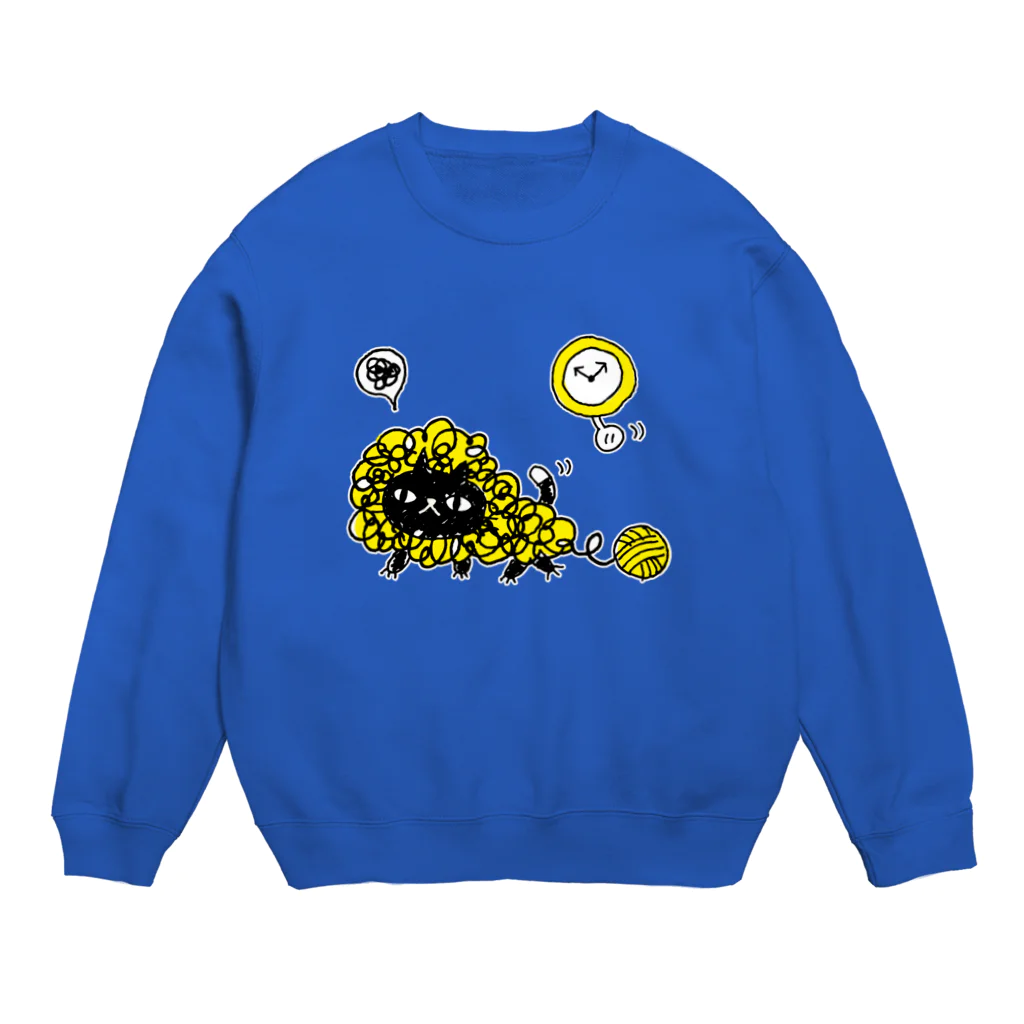 satonori-nodyの黒猫毛糸に夢中 Crew Neck Sweatshirt