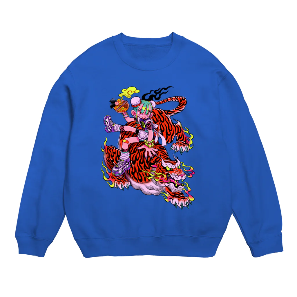 メイドイン極楽スズリ店のファイアタイガー Crew Neck Sweatshirt