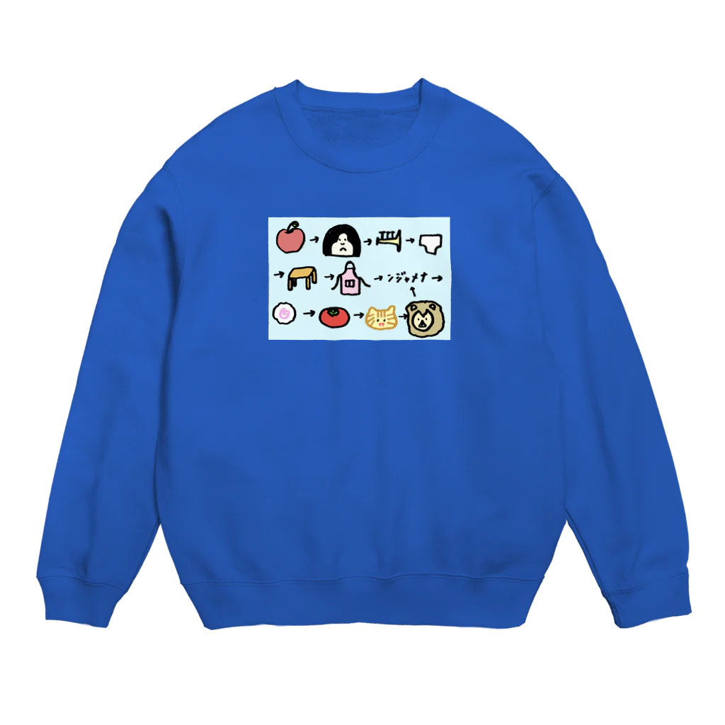 ぷるぷるのげきむずしりとり Crew Neck Sweatshirt