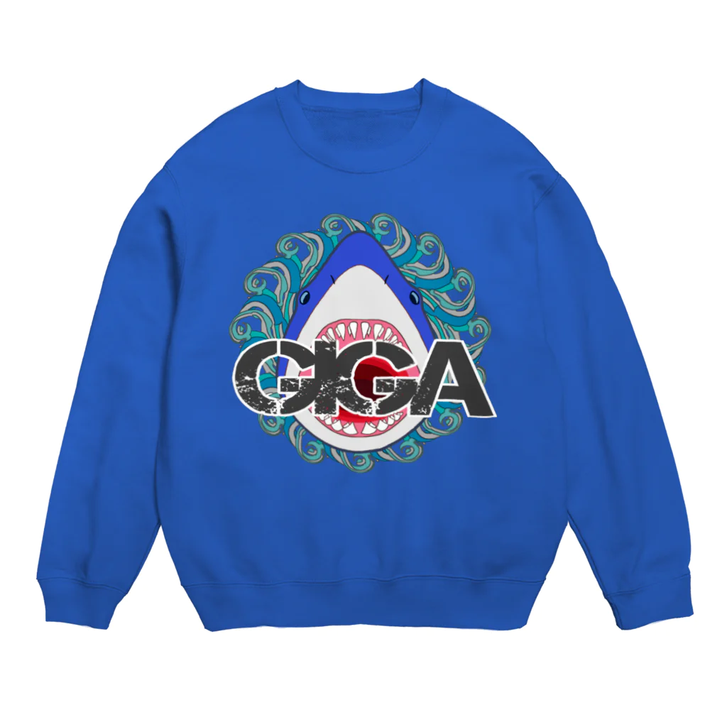 LalaHangeulのぎがばいと 鮫デザイン Crew Neck Sweatshirt