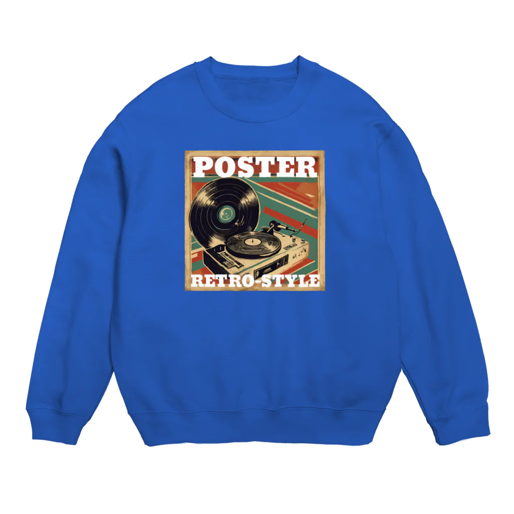 kazu_gのレトロ風ポスター（レコード） Crew Neck Sweatshirt