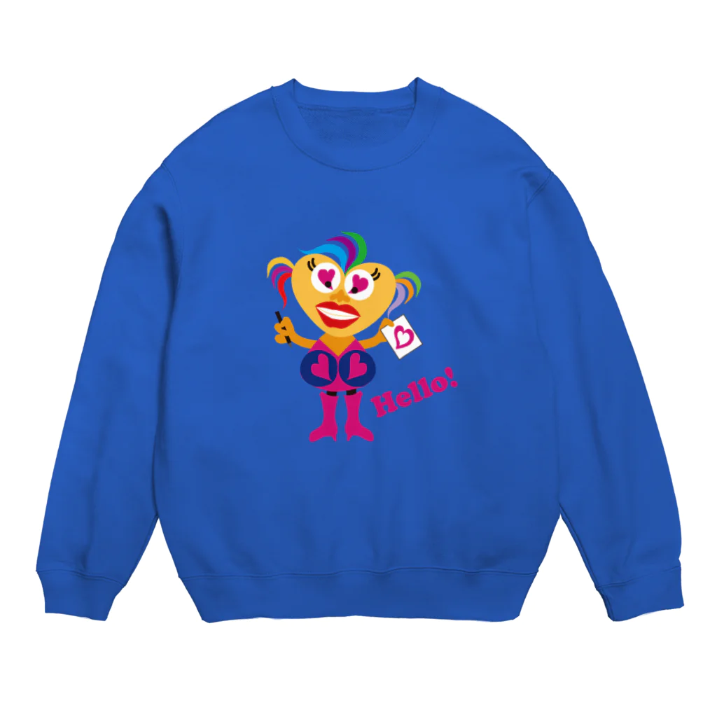 ジルトチッチのデザインボックスのHellow! ビザコだよん！ Crew Neck Sweatshirt